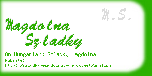 magdolna szladky business card